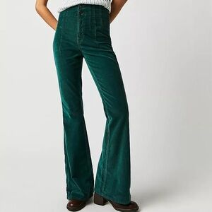 Free People We The Free Jayde Cord Flare Pants 29 Green